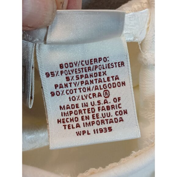 Worthington Ivory Floral Bodysuit Womens Size Medium Romantic Coquette Corpcore - Picture 7 of 9